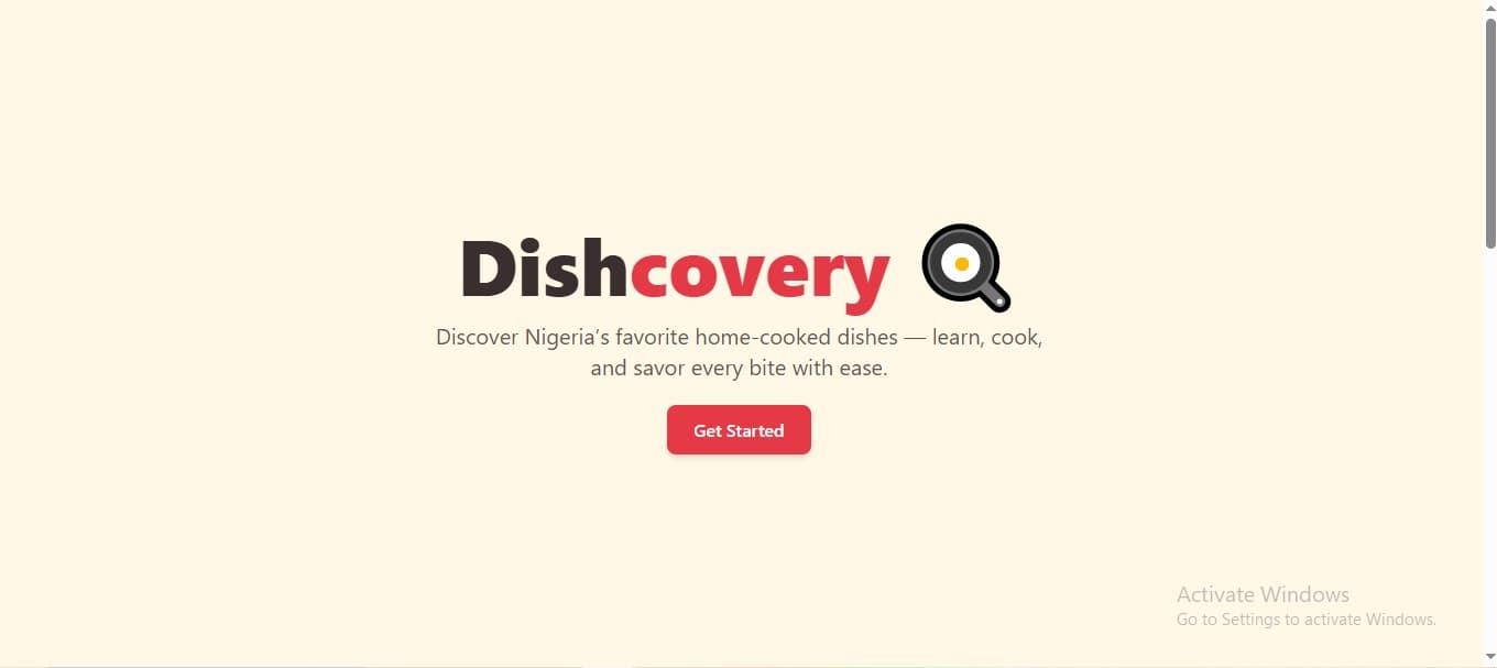 Screenshot of Dishcovery (Recipe Finder)