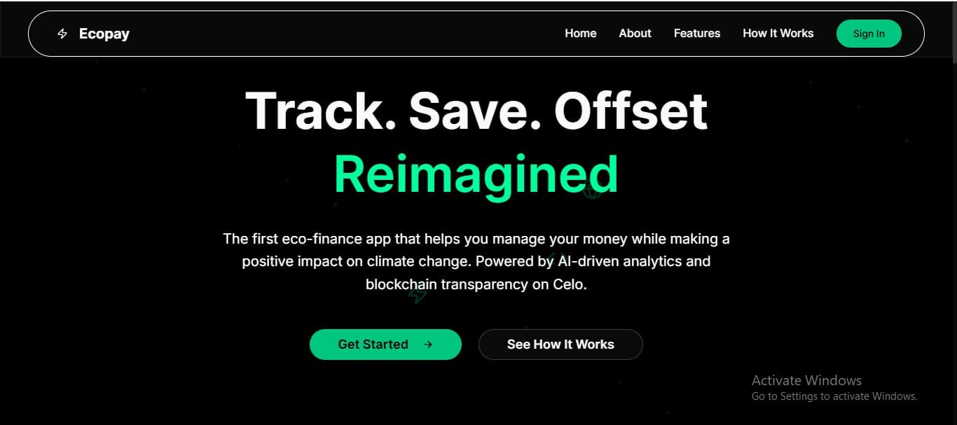 Screenshot of EcoPay (Fintech)